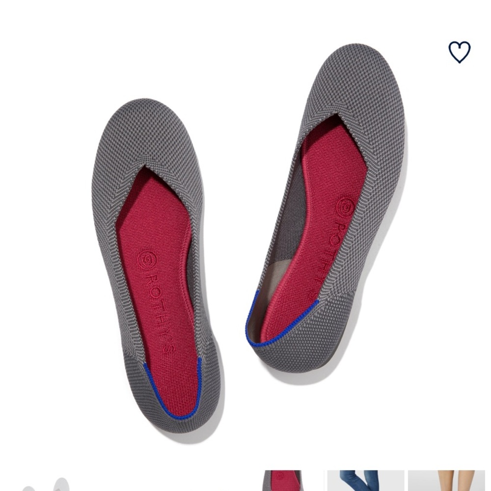 Rothys charcoal round toe flats